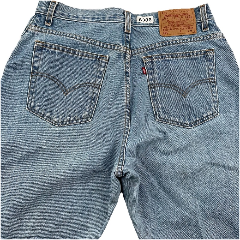 Y2K VTG Levi's 550 Relaxed Tapered Fit Jeans Women 14 31x32 Light Blue Denim
